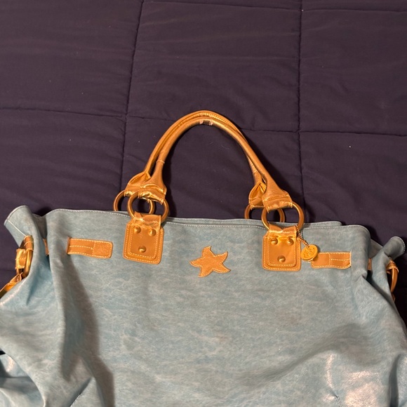 Stylish Blue and Tan Women's Bag - Picture 2 of 11